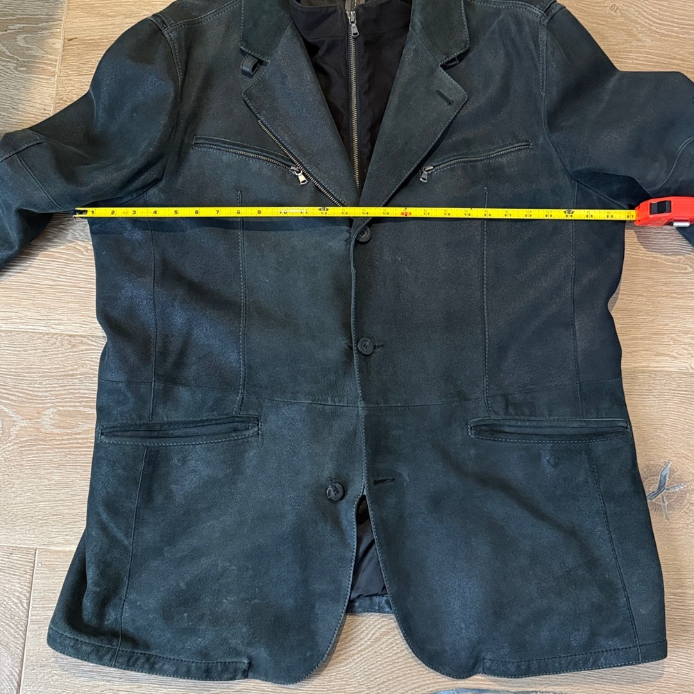 Dark Gray/ Black suede/leather Italian Jacket. - Picture 10 of 12
